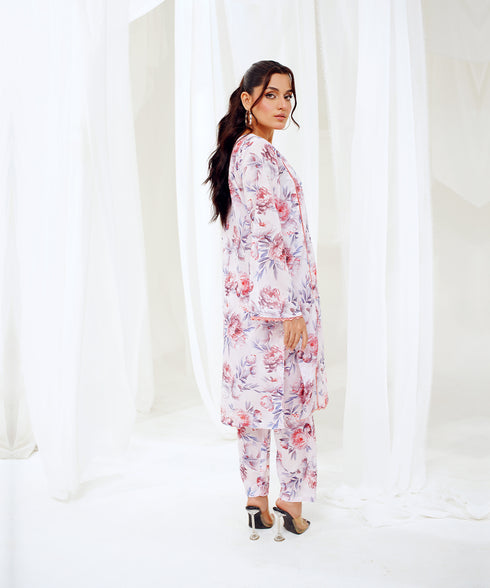 Blush Petals - Printed Lawn (PRET) - Stitched 2 Piece
